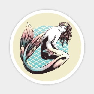 Yellow, Orange, and Blue Mermaid Magnet